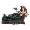 Queen Of Atlantis Siren Mermaid With Fish Resting On Sea