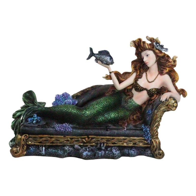 Queen Of Atlantis Siren Mermaid With Fish Resting On Sea