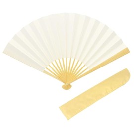[Sin.] Shinheido Plain High Folding Fan 7.5 inches (7 inches and 5 minutes) Rakugo Fan, White Fan, 7.0 inches (5 minutes) with Insert Bag, white