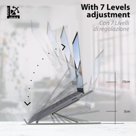 Cable Technologies Laptop Stand,Foldable Portable Desk Laptop Stand,Ventilated Cooling Notebook Mount,6-Levels Adjustable Ventilation Tablet PC Laptop Holder(Black)