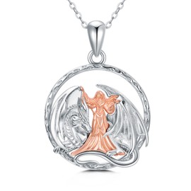 PROESS Dragon Necklace for Women Sterling Silver Dragon Necklace Dragon Pendant Jewelry Gifts for Women