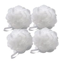 Aquasentials Mesh Pouf Bath Sponge (4 Pack) (White)