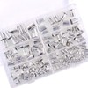 Swpeet 160Pcs Aluminum Alloy Flat Head Rivet Nut Kit, Including