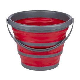 Dirt Devil Foldable Bucket - 10 Litres - 32 x 25.5/5.5 cm - Space Saving - Ideal for Cleaning and Camping - Red