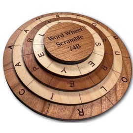 Word Wheel Scramble 74B Wooden Puzzle Word Search Challenges
