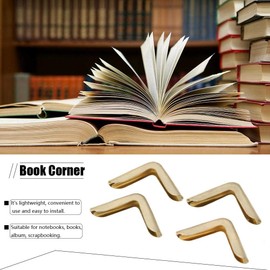 Akozon Protective Corner Decoration for Books Bronze Metal Book Corner Protectors Guards Corner Protector 50 Pieces Book Corner Protectors for Scrapebooking Vintage Photo Album Diary, c103 brass color