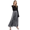 MilyaDE Blingbling Women's Long A-Line Pleated Maxi Skirt, B-Silver XXL