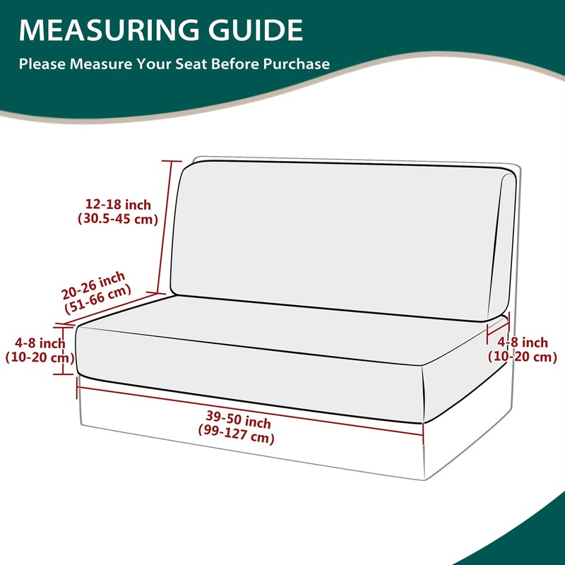 Gollense RV Dinette Cushion Covers Set of 2, Waterproof Stretch