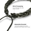 Jstyle 17Pcs Braided Leather Bracelet for Men Women Wooden Beaded