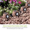 VISFLAIR 2 Pack Solar Rock Lights, Outdoor Decorative Garden Spotlights