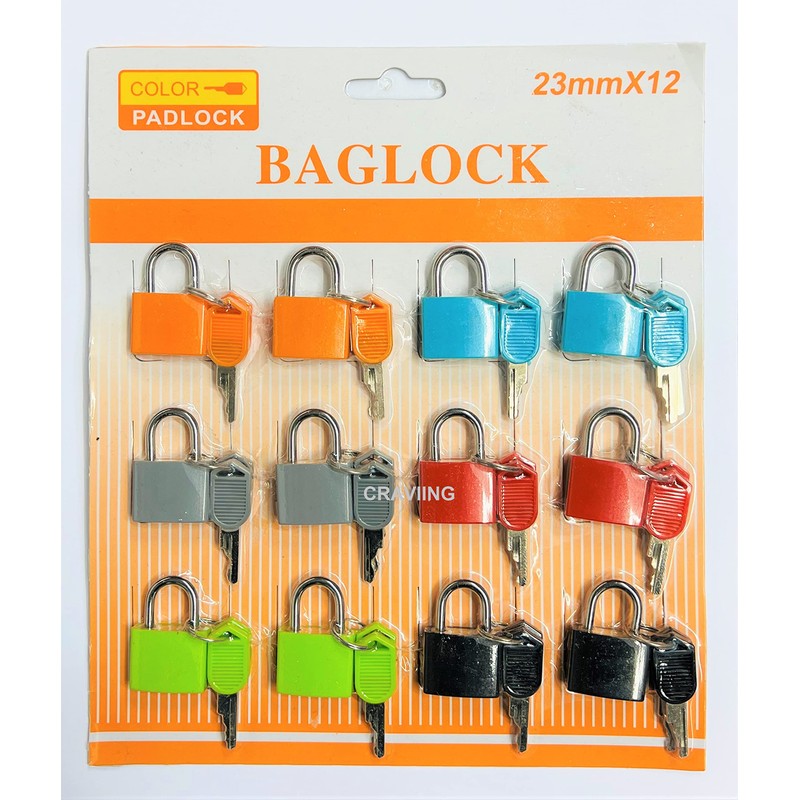 12 Pieces Small Padlocks, Multicolour Coated Metal Lock with Key