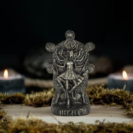 ZXPJUA Hekate Statue, Hecate Statue, Hekate Altar, Greek Goddess Sculpture Greek Mythology Witchcraft Altar， Creative Desktop Decorations (Bronze)