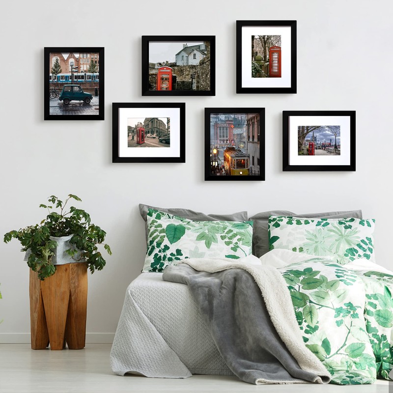 BESCRCL 8x10 Picture Frame Black Set of 6, Display Pictures