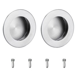 MOROBOR 2.5inch Round Embedded Door Handle,2pcs Stainless Steel Round Side Hole Flush Embedded Sliding Door Handle for Door,Cabinet,Drawer Cupboard Wardrobe.
