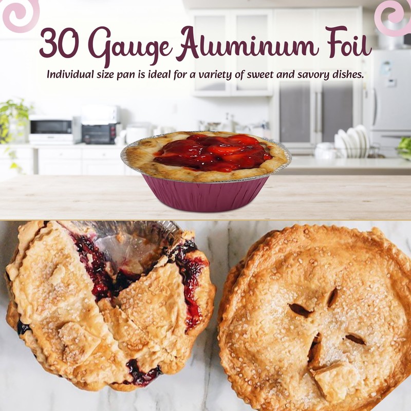 KitchenDance.com Sartén desechable de aluminio de colores de 5 pulgadas