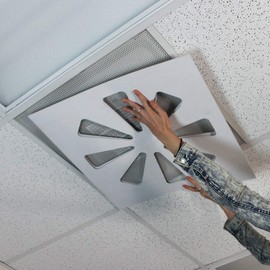 Wooden Shoe Designs Adjustable Air Conditioning Vent Cover | Air Vent Deflector for Office Ceiling AC Vents and HVAC Systems | 24” x 24”