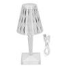 LED Crystal Table Light USB Charging Transparent Prism Dimmable Desk