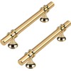 Haliwu 10 Pack Gold Cabinet Handles, Brushed Brass Cabinet Pulls