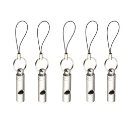 Compal Deca Sound Emergency Whistle, Set of 5, Silver