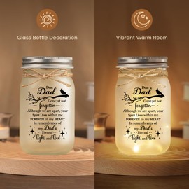 SteadStyle Memorial Gifts Mason Jar Night Light, Sympathy Gifts for Loss of Dad, in Memory of Loved One Gifts, Memorial Gift for Loss of Dad