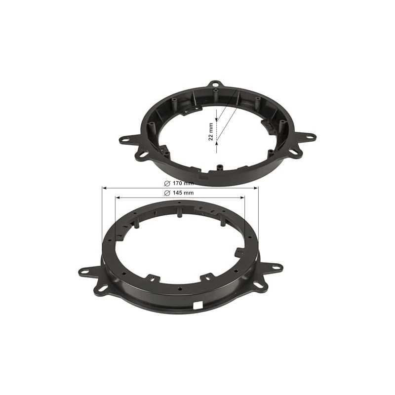 tomzz Audio 2855-006 Speaker Rings Adapter Brackets Compatible with Toyota