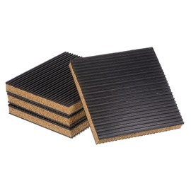 HARFINGTON 4pcs Rubber Anti Vibration Pads 6" x 6" x 7/8" Isolation Vibration Absorbing Pad Damping Mat Anti-Skid Noise with Cork Center for Air Compressor Conditioner Treadmill Washer