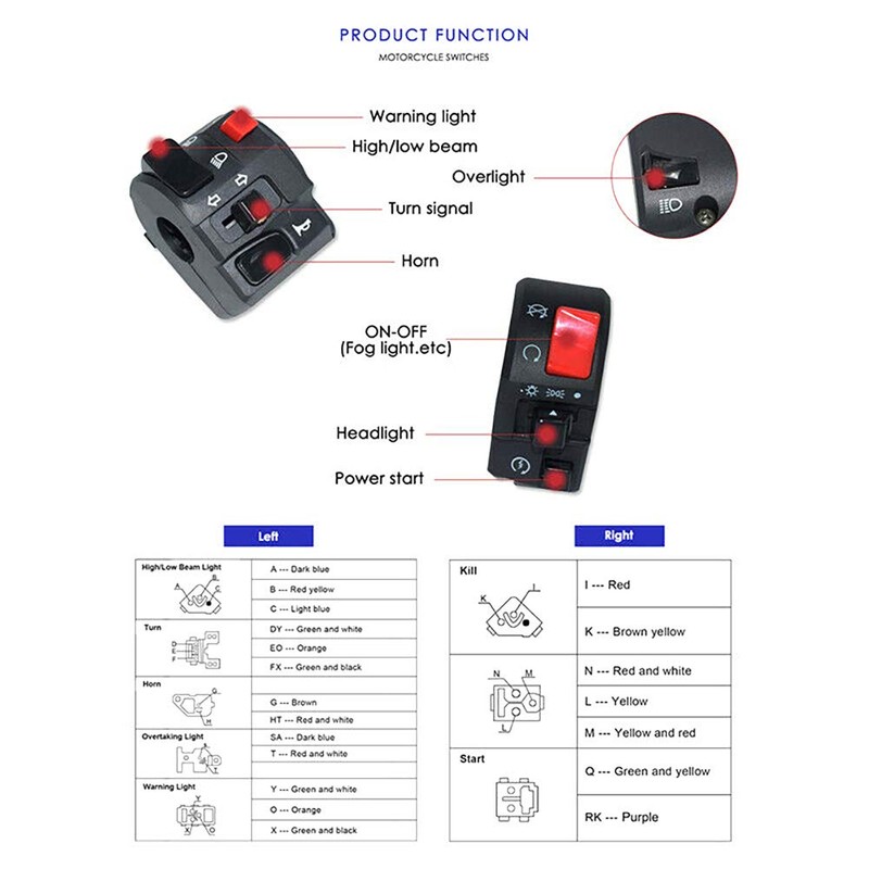 BESTEU 1 Pair Motorcycle Switch Handlebar Switch Controller Switch Motorcycle