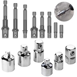 14-Piece Socket Adapter Set, 6 Pieces Socket Wrench Nut + 8 Pieces Socket Wrench, Nut Adapter for 1/4 to 3/8-3/8 to 1/4 Inch, 3/8 to 1/2-1/2 to 3/8 Inch, 1/4 to 1/2-1/2 to 1/4 Inch