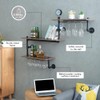 MAIKAILUN Wine Rack Wall Mounted Corner 3 Tier, Hanging Floating