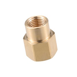 A ABSOPRO Washer Connector, M18x1.5 to M14x1.5 Female Adapter Brass Screw Hose Connector Universal for Washer Quick Connect Brass Copper Tone Item Replacement