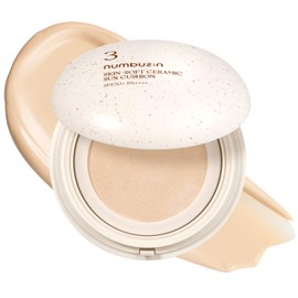 Numbuzin Natural No. 3 No Funde Ceramic Skin Tone Up Cushion SPF 50+PA++++ 0.7 oz (20 g) | Makeup Base Korean Cosmetics Korean Makeup Base UV Care Sunscreen