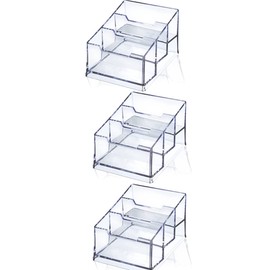 3 Pack Clear Acrylic Business Card Holder,3 Tier Premium Acrylic Clear Business Card Holder Stand for Desk Fits 150 Business Cards