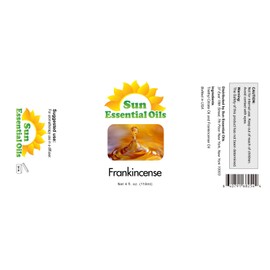 Sun Essential Oils – 4 oz Frankincense Essential Oil with Dropper for Diffuser, Skin, Face, Aromatherapy Massage, Humidifier, Warm & Resinous Scent for Candle, Lotion & Soap Making, Room Fragrance