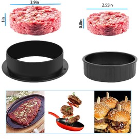 Hamburger Press Patty Maker,Stuffed Burger Mold,3 in1 Beef Burger Patty Maker,Burger Shaper for Kitchen Potluck, Sliders, Outdoor Grilling, Kitchen Grilling Tools Grilling (100 Wax Papers)
