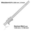 STAHLWERK Scribe Vernier Calliper, Measuring Gauge, Calliper 0-200 mm, 8