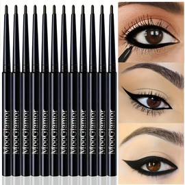 12pcs Of Eyeliner Pencil Set Makeup Waterproof Eyeliner Pencil Is Significantly Colored Not Easy To Fade Luxury Black Coffee Eyeliner Pen Cosmetic