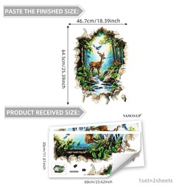 Upfirst Stag Deer with Evergreen Pines Wall Stickers