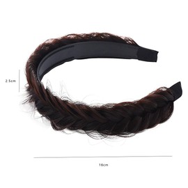 scicent Alice Bands Adult Women Braided Hairbands Dark Brown Headband Wig Daily Hair band Hair Accessories for Ladies and Girls - 08