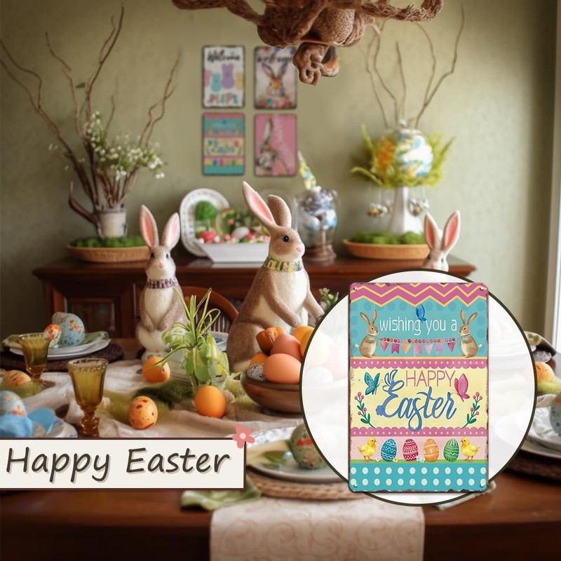 Happy Easter Bunny Decor 4Pcs Set