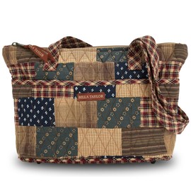 Bella Taylor Small Tote | Quilted Patchwork Cotton Purse for Women | Primitive Patch