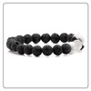 Fusamk Fashion Yoga Natural Stone Bracelet Religious Cross Beads Link
