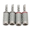 4pcs BFA Banana Plug Brass White Carbon Fiber Shell Speaker