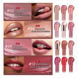 Anglicolor® 12 Colores De Lápiz Labial Rojo Sombras Indeleble Set De Labiales Maquillaje Mate