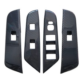 ruihe 4pc Carbon Fiber Color Automobile Door Window Control Panel Cover Trim Fit for Toyota Camry 2015 2016 2017 North American Version
