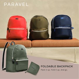 Paravel Fold Up Travel Backpack | Packable and Lightweight Foldable Travel Bag | Carry On Nylon Backpack with Trolley Sleeve, Canyon Yellow