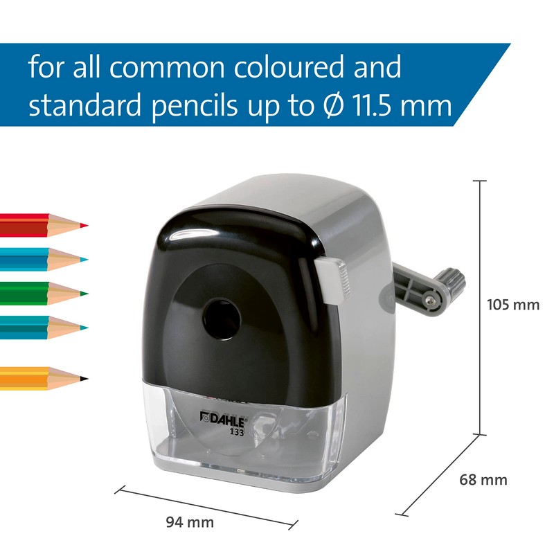 Dahle 133 Manual Standard and Oversized Pencil Sharpener - Adjustable