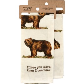 Primitives by Kathy I Love You More Than I Can Bear Decorative Kitchen Towel