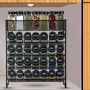 Skiileor Spice Rack Organizer with 28 Spice Jars, Black Lids，Spice