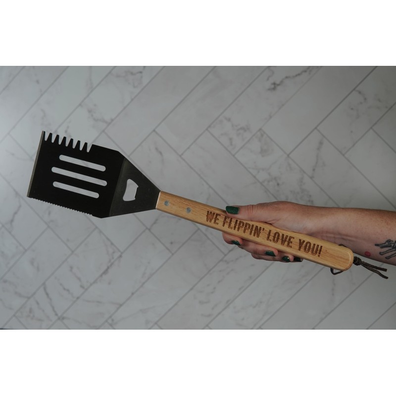 Grill Spatula for Kitchen, Stainless Steel BBQ Scraper, Customized Flat