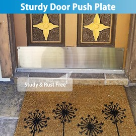 Fixirons 2 Pcs Push Door Plate 16x4 Stainless Steel Door Push Plate Metal Door Plate with Screws Kick Plate for Exterior Door for Door Avoid from Kicking